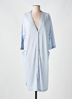 Chemise de nuit col v bleu MASSANA femme