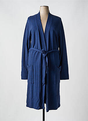 Robe de chambre tissage côtelé bleu RINGELLA femme