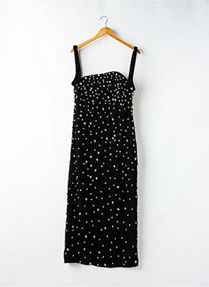 Robe longue coupe cintrée fines bretelles noir ASOS femme