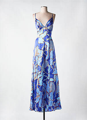 Robe longue imprimé fleurs fines bretelles violet MARCIANO femme