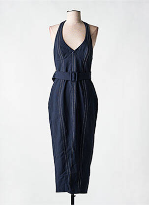 Robe mi-longue fermeture zippée au dos fines bretelles bleu ASOS femme