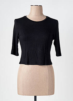 T-shirt manches mi-longues manches courtes noir MONKI femme