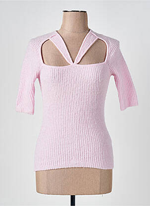 Pull col v manches 3/4 rose GANNI femme