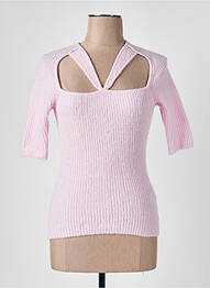 Pull col v manches 3/4 rose GANNI femme