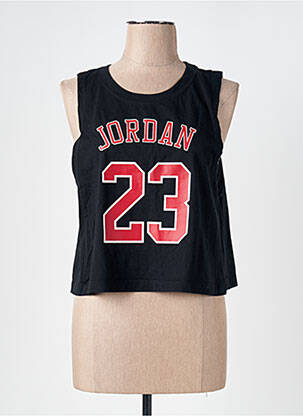Débardeur coupe droite sans manche noir JORDAN femme