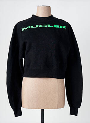 Sweat-shirt stretch manches longues noir MUGLER femme