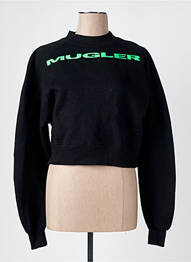 Sweat-shirt stretch manches longues noir MUGLER femme