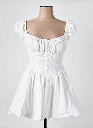 Robe courte fermeture zippée au dos manches courtes blanc HOUSE OF CB LONDON femme