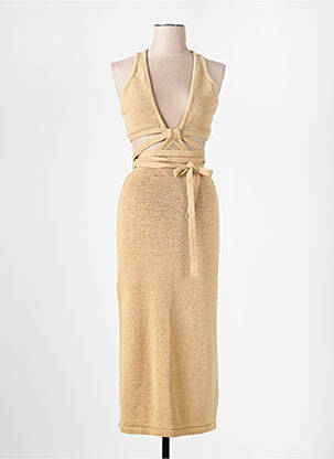 Robe longue sans manche sans manche beige CULT GAIA femme
