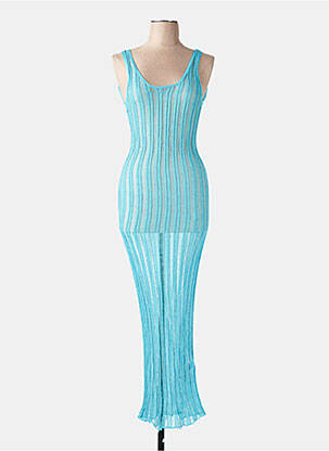 Robe longue fines bretelles fines bretelles bleu NA-KD femme
