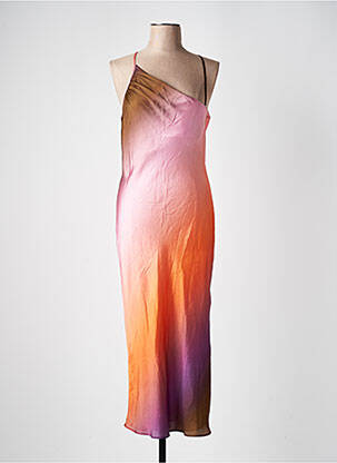 Robe longue manches bretelles ajustables fines bretelles rose TOPSHOP femme