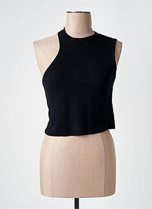 Pull stretch sans manche noir PARISIENNE ET ALORS femme