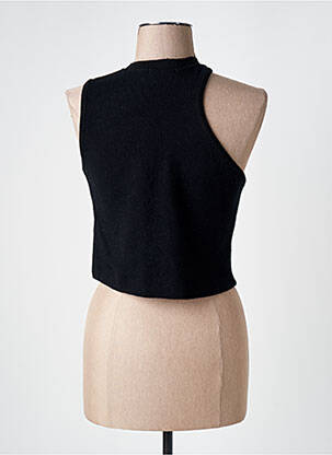 Pull stretch sans manche noir PARISIENNE ET ALORS femme