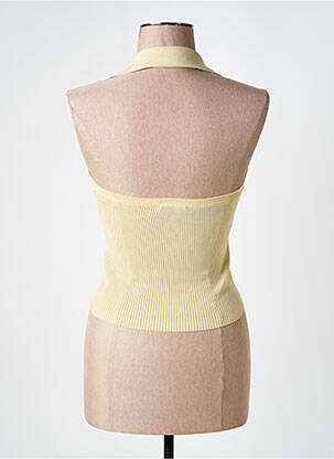 Top col v sans manche jaune SANDRO femme