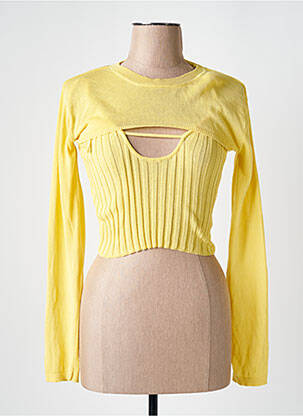 Twin-set manches longues jaune NA-KD femme
