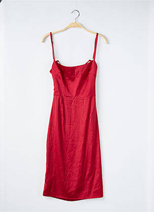 Robe mi-longue fermeture zippée au dos fines bretelles rouge HOUSE OF CB LONDON femme