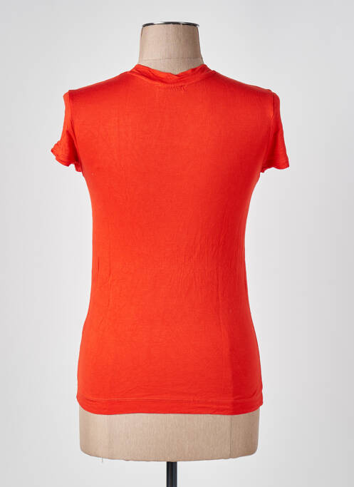T-shirt stretch manches courtes orange ZARA femme