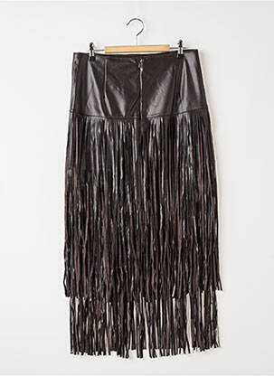 Jupe longue fermeture zippée au dos marron MANGO femme
