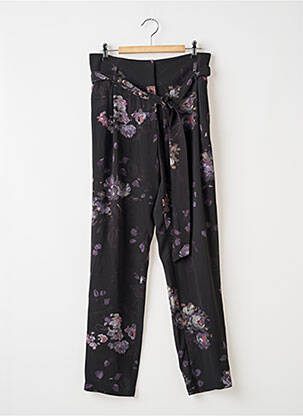 Pantalon large fermeture zippée sous rabat boutonné taille normale noir IKKS femme