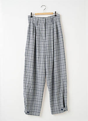 Pantalon large fermeture zippée sous rabat avec crochet taille normale bleu ASOS femme