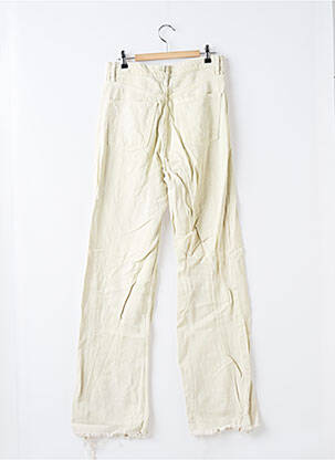 Pantalon droit fermeture zippée sous rabat boutonné taille normale beige ZARA femme