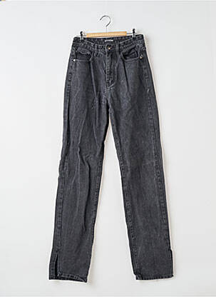 Pantalon droit fermeture zippée sous rabat boutonné taille normale noir PRETTY LITTLE THING femme