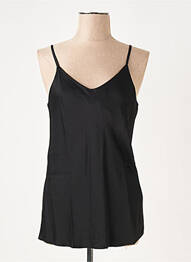 Top manches bretelles ajustables fines bretelles noir LAUREN VIDAL femme