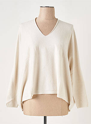 Pull col v manches longues beige LAUREN VIDAL femme