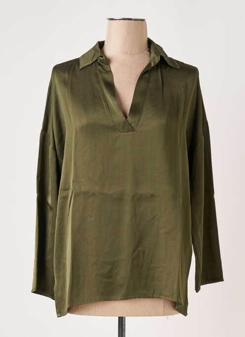 Blouse manches longues manches longues vert LAUREN VIDAL femme