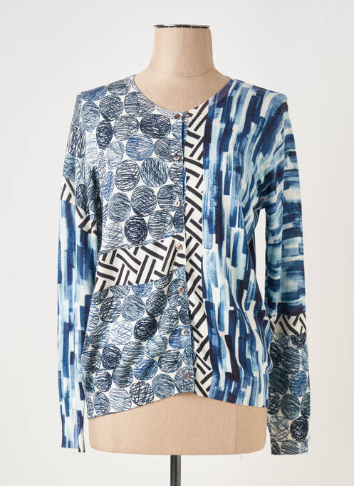 Gilet manches longues bleu ANNA & GABRI pour femme