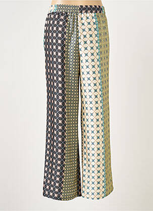 Pantalon large coupe fluide taille normale vert LAUREN VIDAL femme