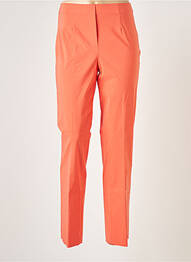 Pantalon slim tissage popeline taille haute orange FICELLE femme