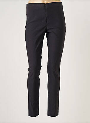 Pantalon slim tissage popeline taille haute noir LAUREN VIDAL femme