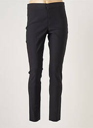 Pantalon slim tissage popeline taille haute noir LAUREN VIDAL femme
