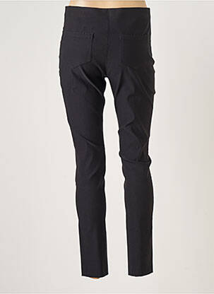 Pantalon slim tissage popeline taille haute noir LAUREN VIDAL femme