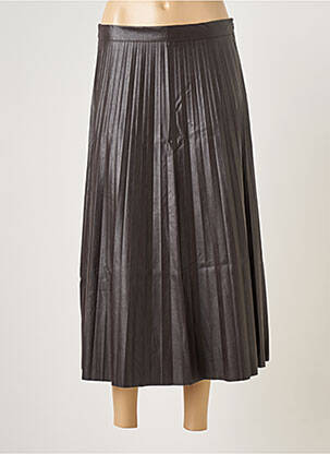 Jupe longue tissage plissé marron LAUREN VIDAL femme