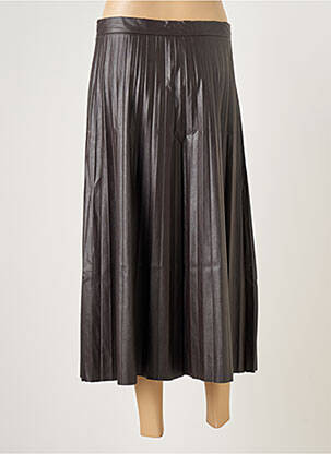 Jupe longue tissage plissé marron LAUREN VIDAL femme