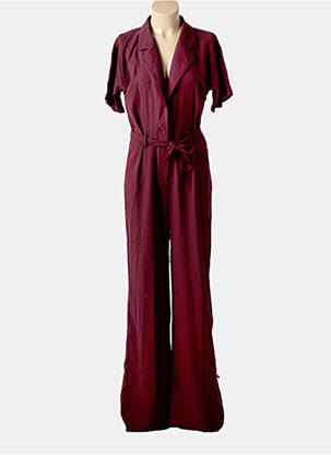 Combi-pantalon fermeture boutonnée sur le devant manches courtes rouge PRETTY LITTLE THING femme