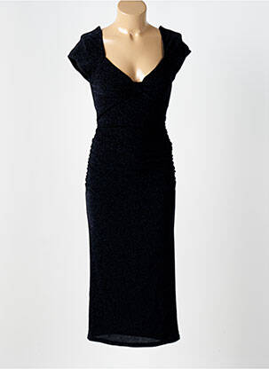 Robe mi-longue manches courtes manches courtes bleu ROUJE femme