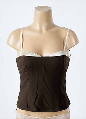 Top coupe cintrée fines bretelles marron REFORMATION femme