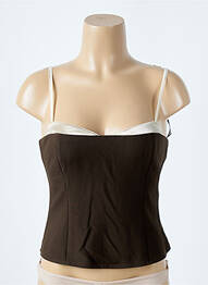 Top coupe cintrée fines bretelles marron REFORMATION femme