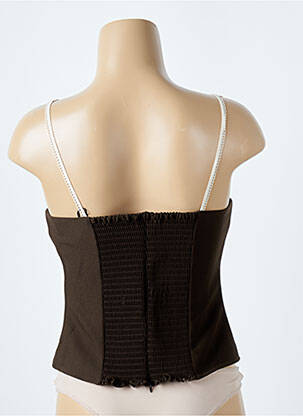 Top coupe cintrée fines bretelles marron REFORMATION femme