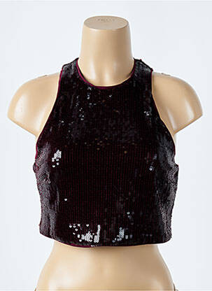 Top coupe cintrée sans manche rouge H&M femme