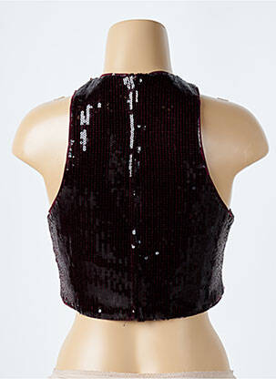 Top coupe cintrée sans manche rouge H&M femme
