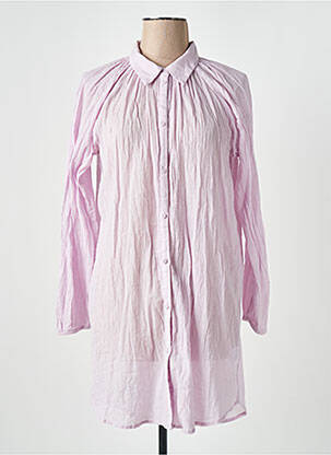 Tunique manches longues col chemisier rose ETAM femme