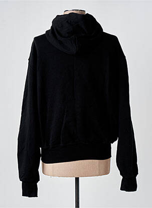 Sweat-shirt à capuche broderie manches longues noir KAMAD femme