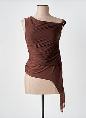Top stretch sans manche marron COLLUSION femme
