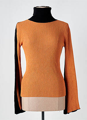 Pull col roulé tissage côtelé manches longues orange VALENTINE WITMEUR LAB femme