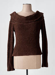 Pull coupe cintrée manches longues marron HOUSE OF CB LONDON femme
