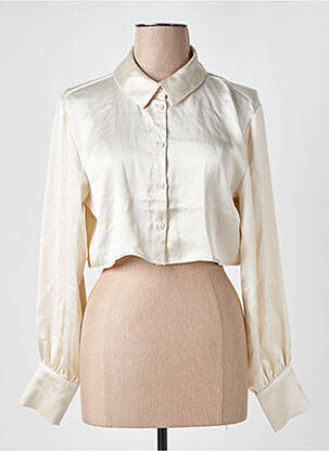 Chemisier coupe fluide manches longues beige NA-KD femme